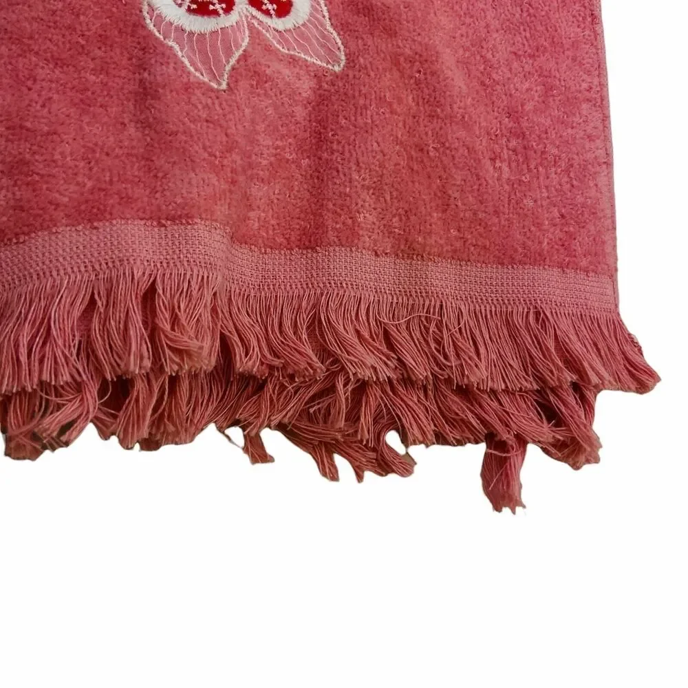 #4331 VTG Cannon towels 3 pc pink butterflies